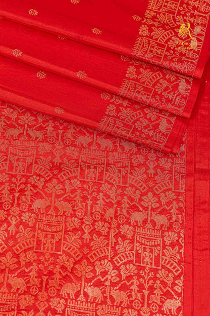 Nisarga  Vermilion Red - Chettinad Silk