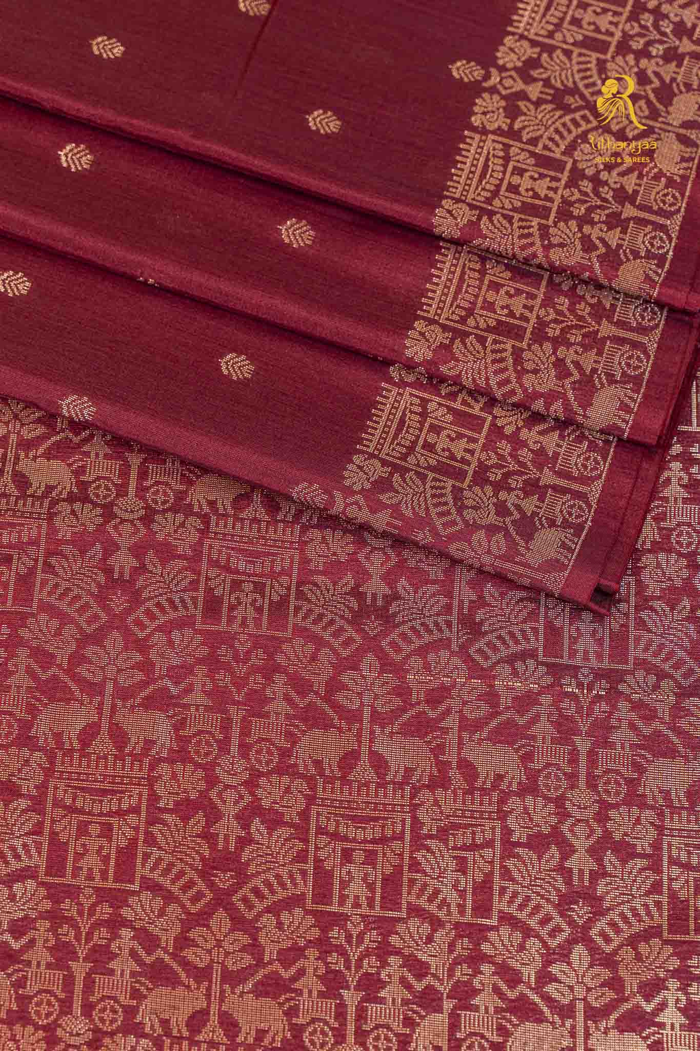 Nisarga Wine Maroon -  Chettinad Silk