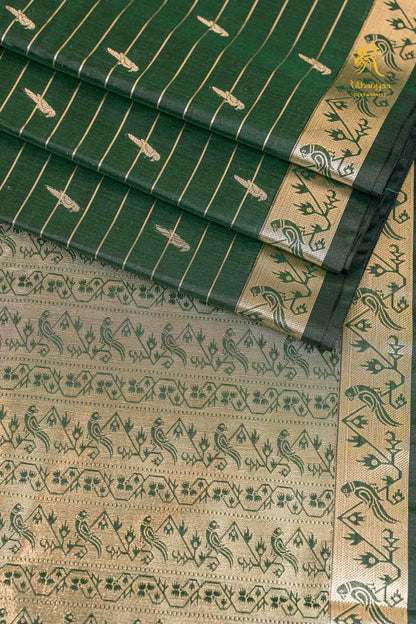 Dhara Forest Green -  Chettinad Silk